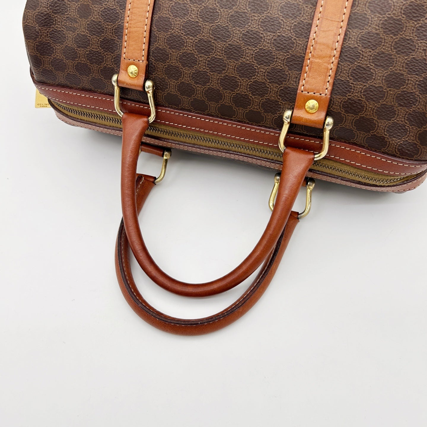 Celine Macadam Brown Small Boston Travel Bag [Used]