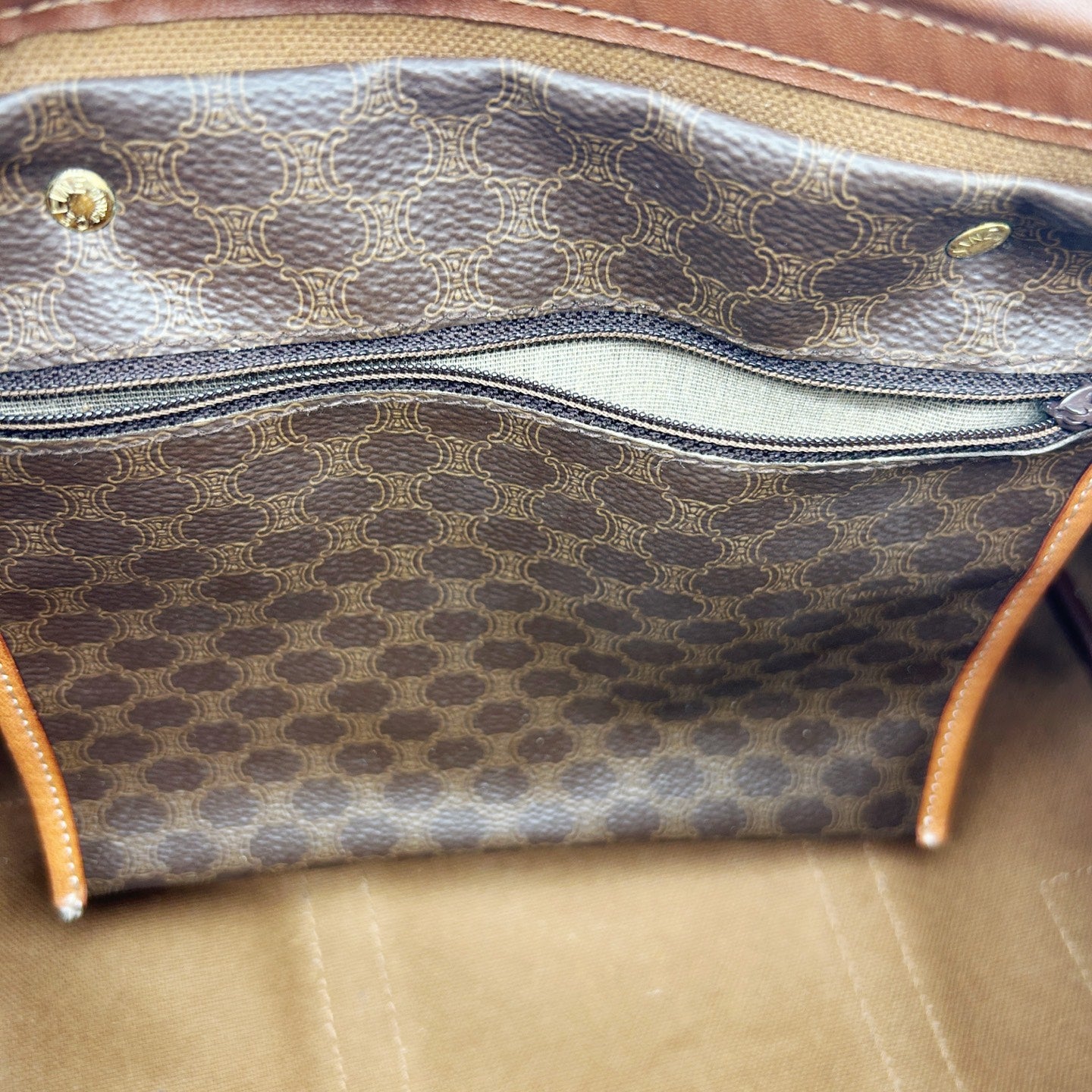 Celine Macadam Brown Small Boston Travel Bag [Used]