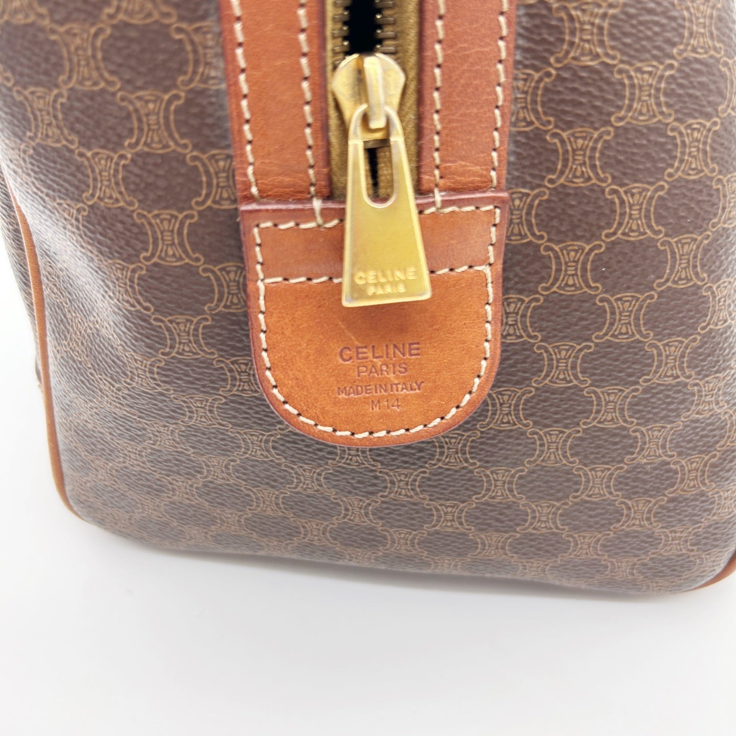 Celine Macadam Brown Small Boston Travel Bag [Used]