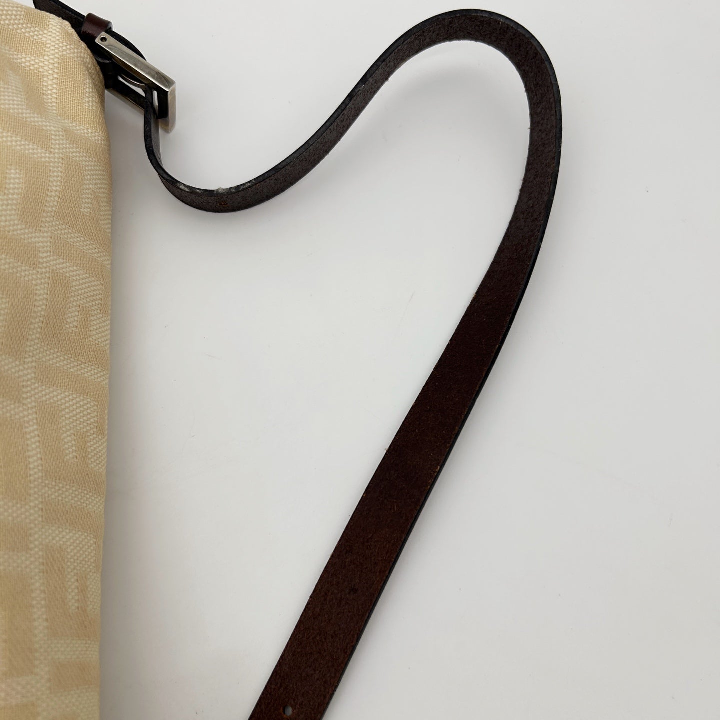 Fendi Baguette Large Beige Zucca Fabric Shoulder Bag [Used]
