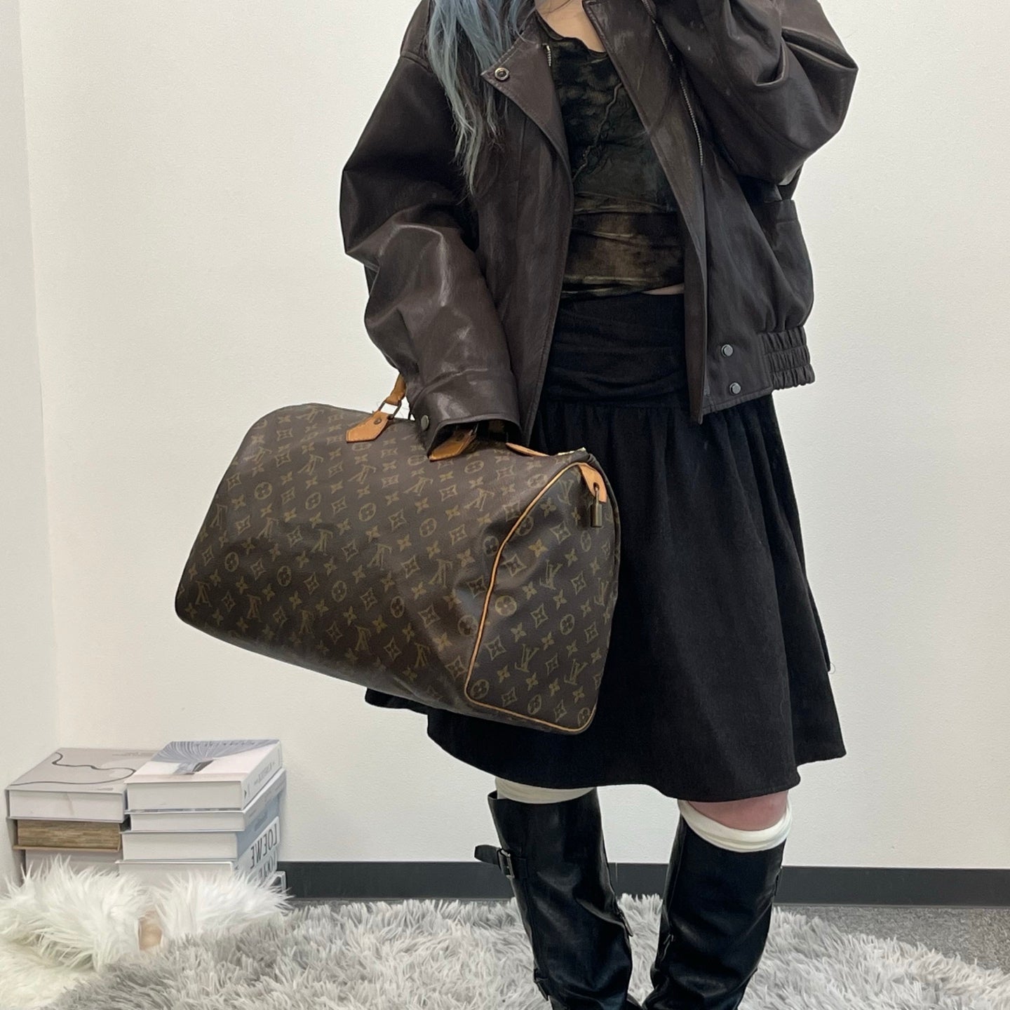 Louis Vuitton Speedy 40 Brown Monogram Hand Bag [Used]