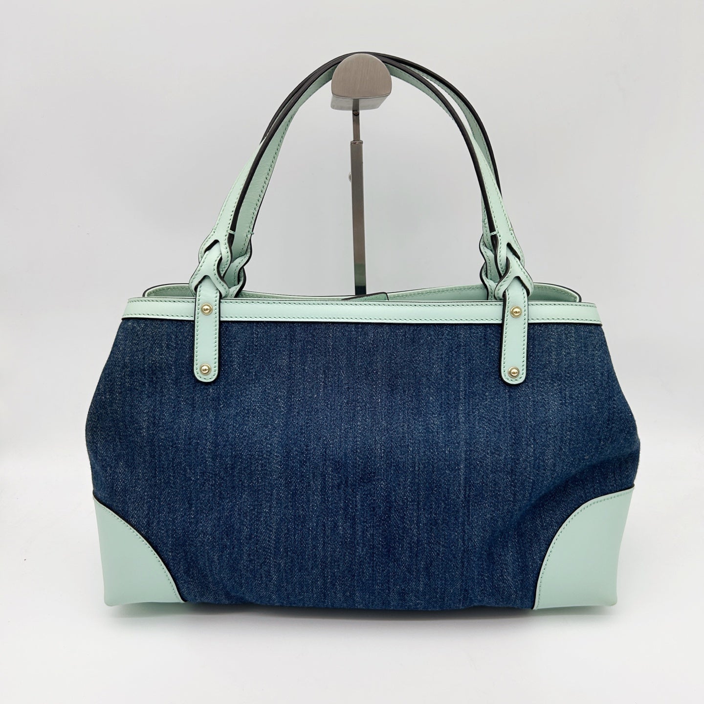 Gucci Blue Denim Leather Tote Bag [Used]