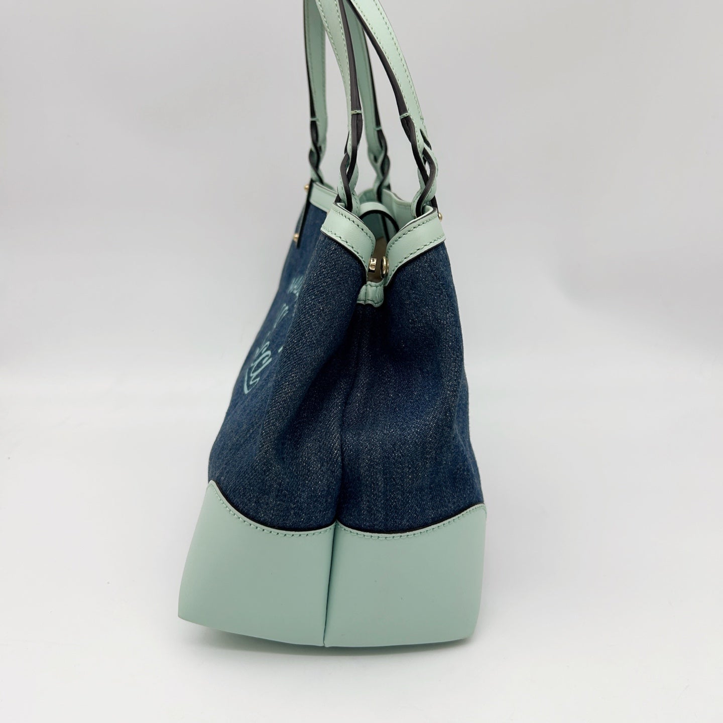 Gucci Blue Denim Leather Tote Bag [Used]