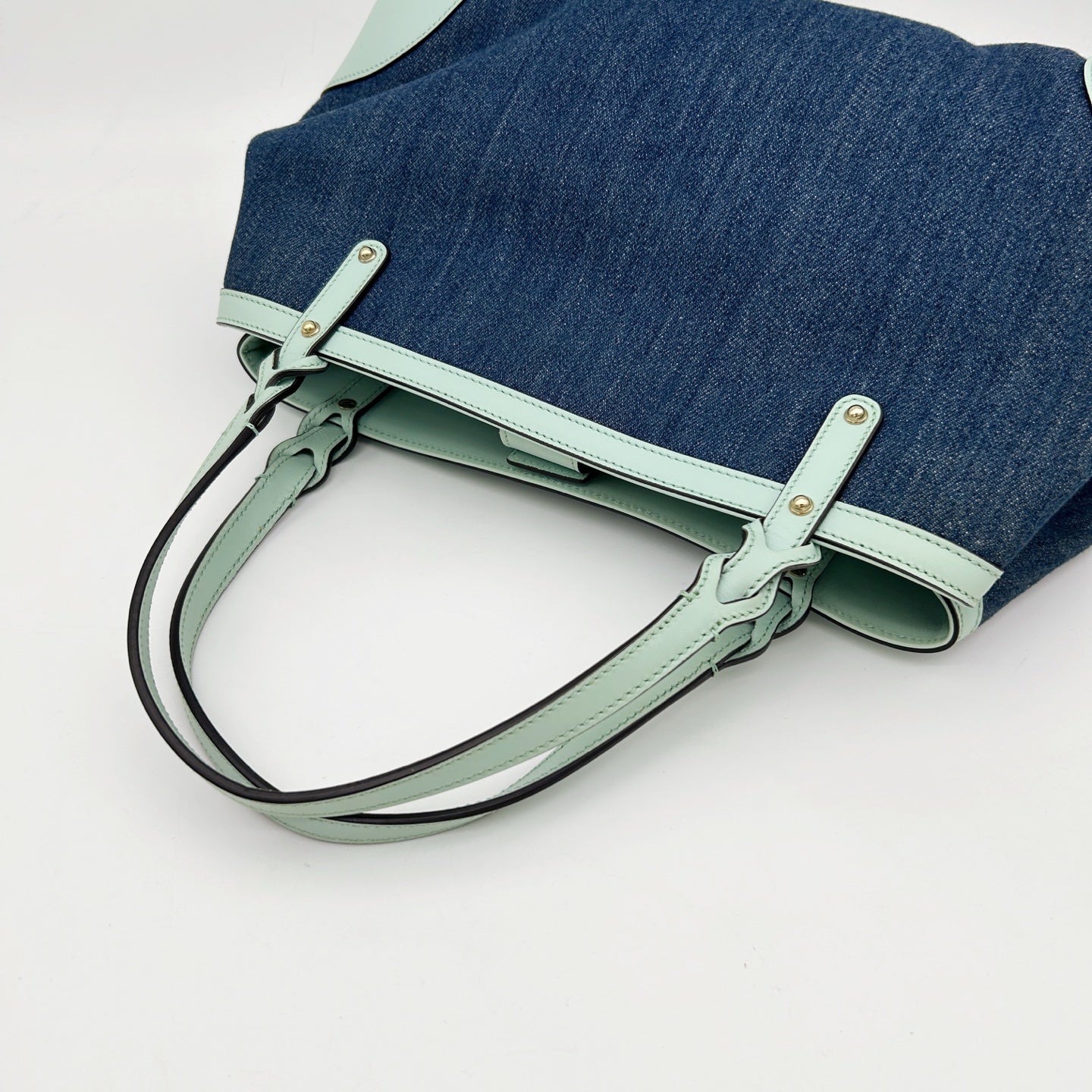 Gucci Blue Denim Leather Tote Bag [Used]