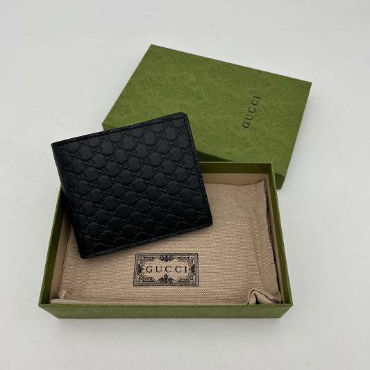 Gucci Guccissima Black Leather Bifold Wallet [Used]