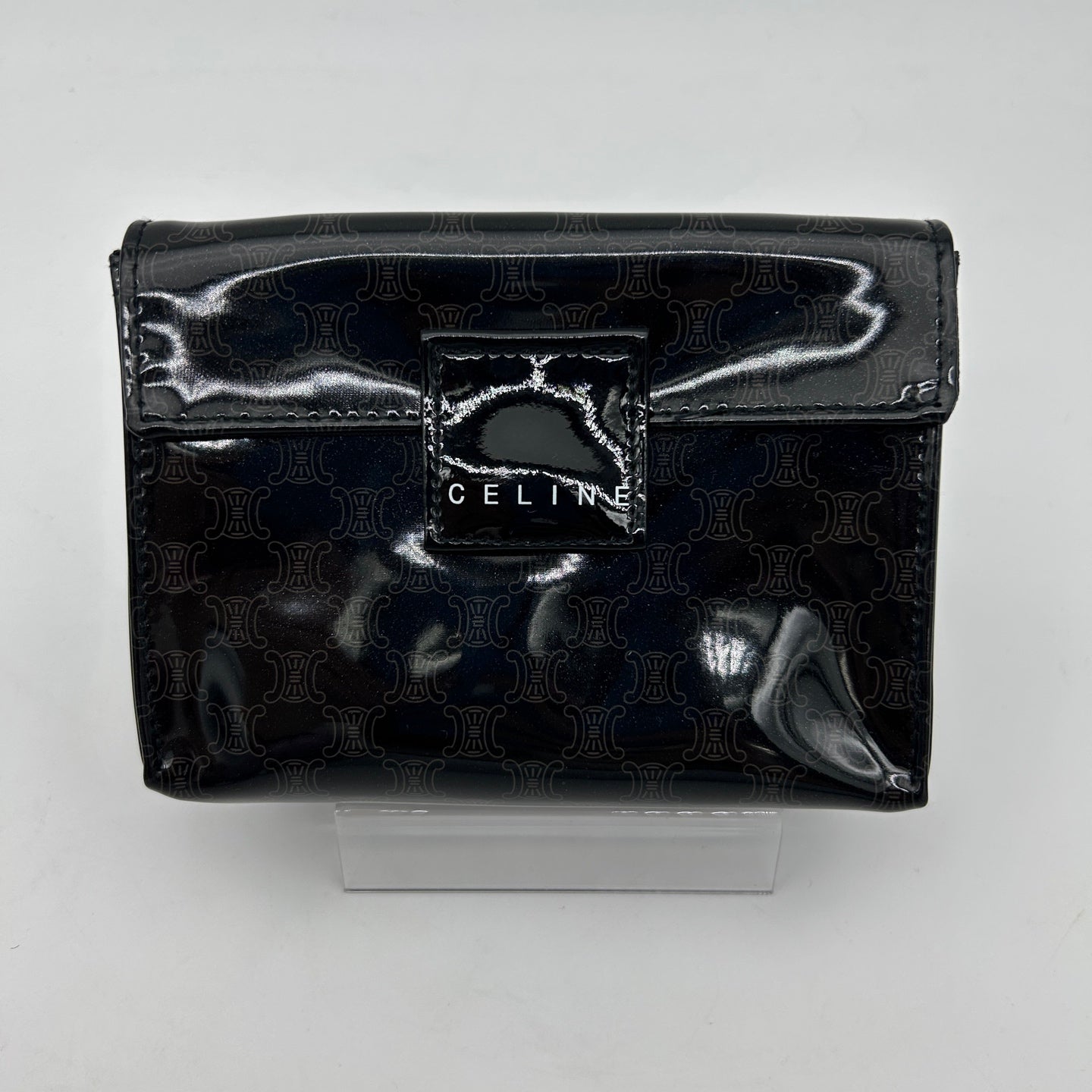 Celine Macadam Black PVC Mini Clutch Pouch [Used]