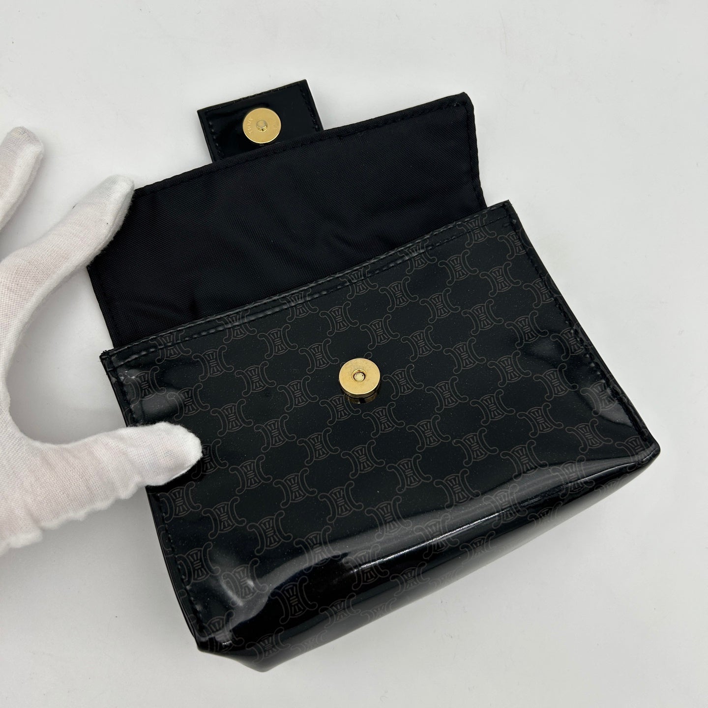 Celine Macadam Black PVC Mini Clutch Pouch [Used]