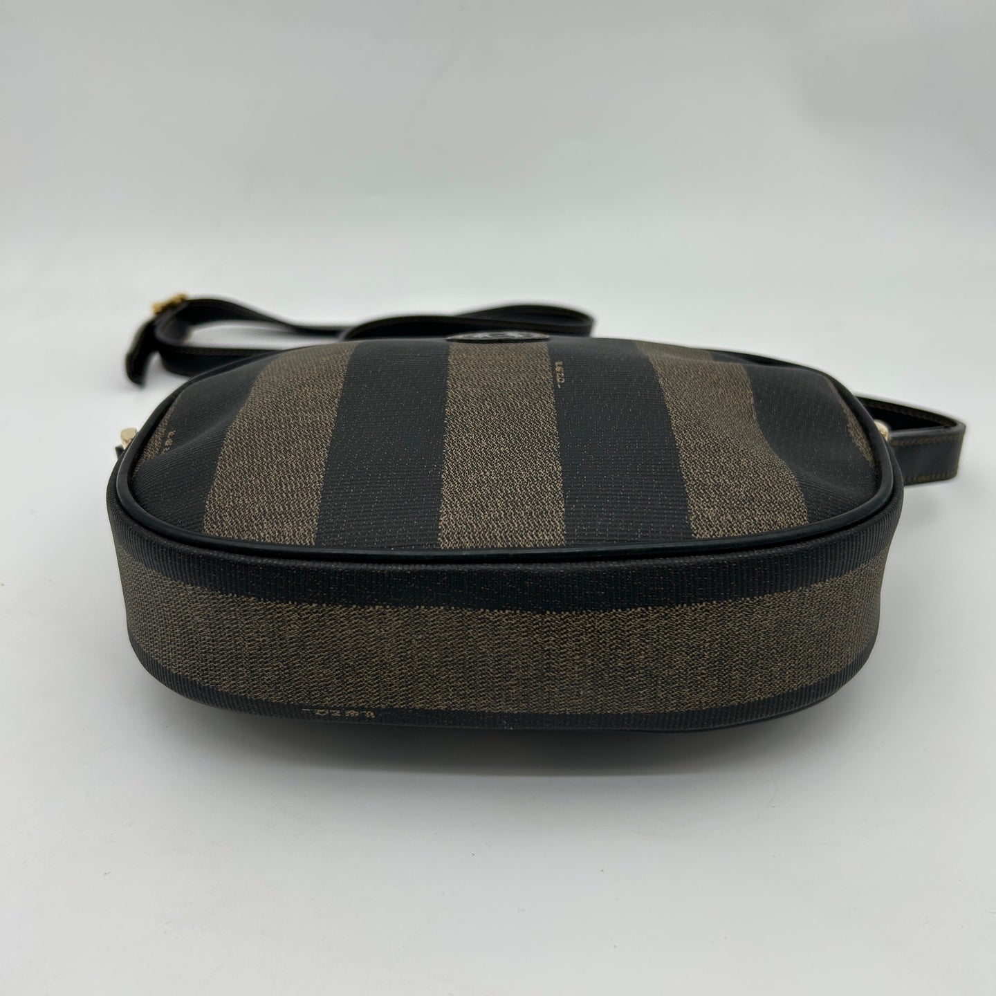 Fendi Striped Canvas Leather Crossbody Bag [Used]