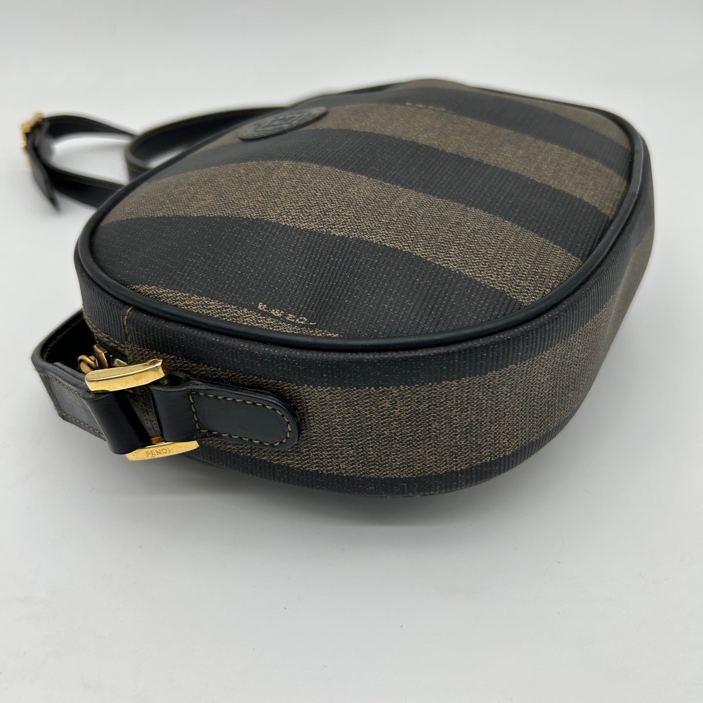 Fendi Striped Canvas Leather Crossbody Bag [Used]