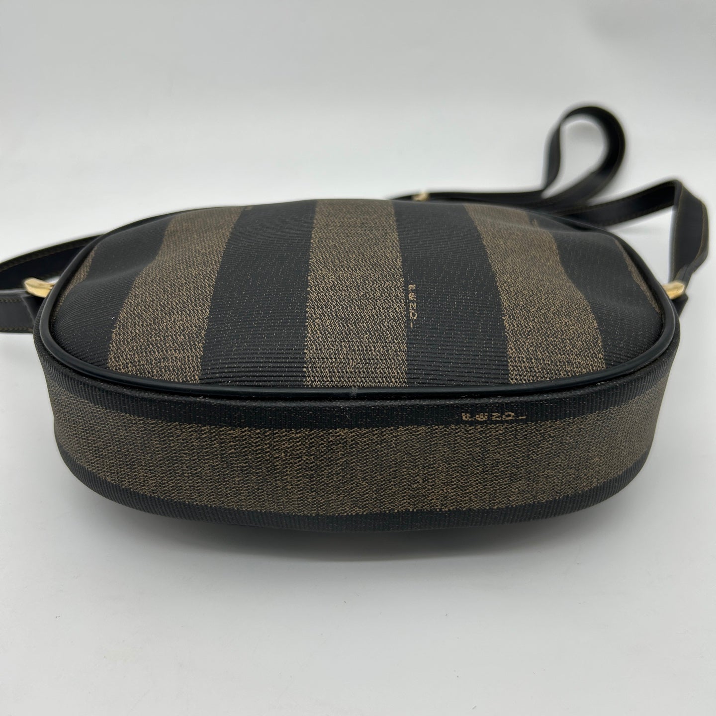 Fendi Striped Canvas Leather Crossbody Bag [Used]