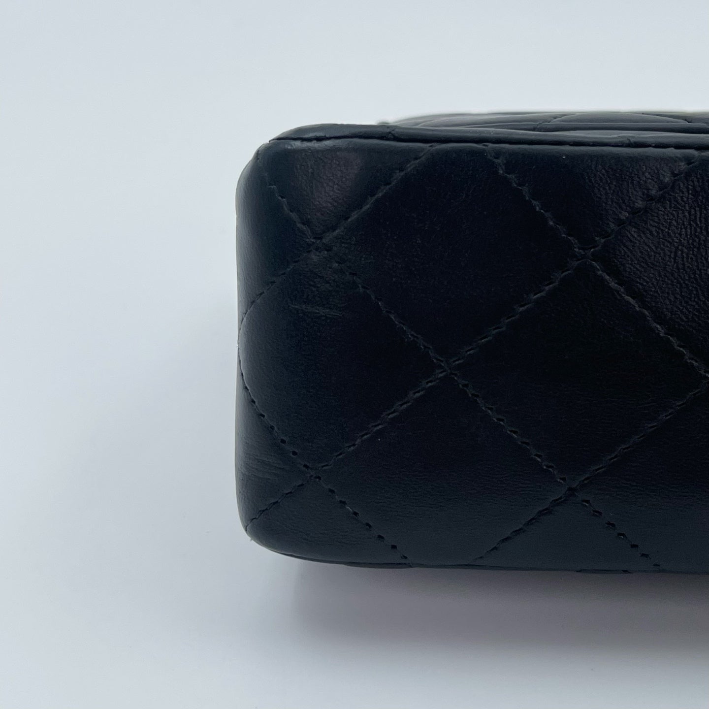 Chanel Square Mini Black Lambskin Classic Flap Bag [Used]