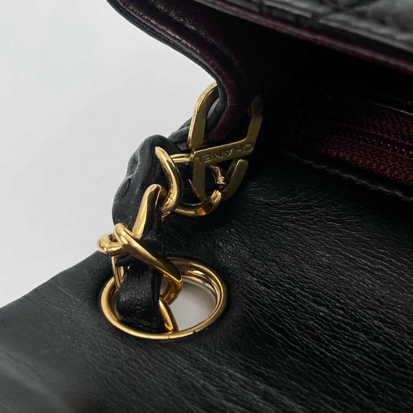 Chanel Square Mini Black Lambskin Classic Flap Bag [Used]