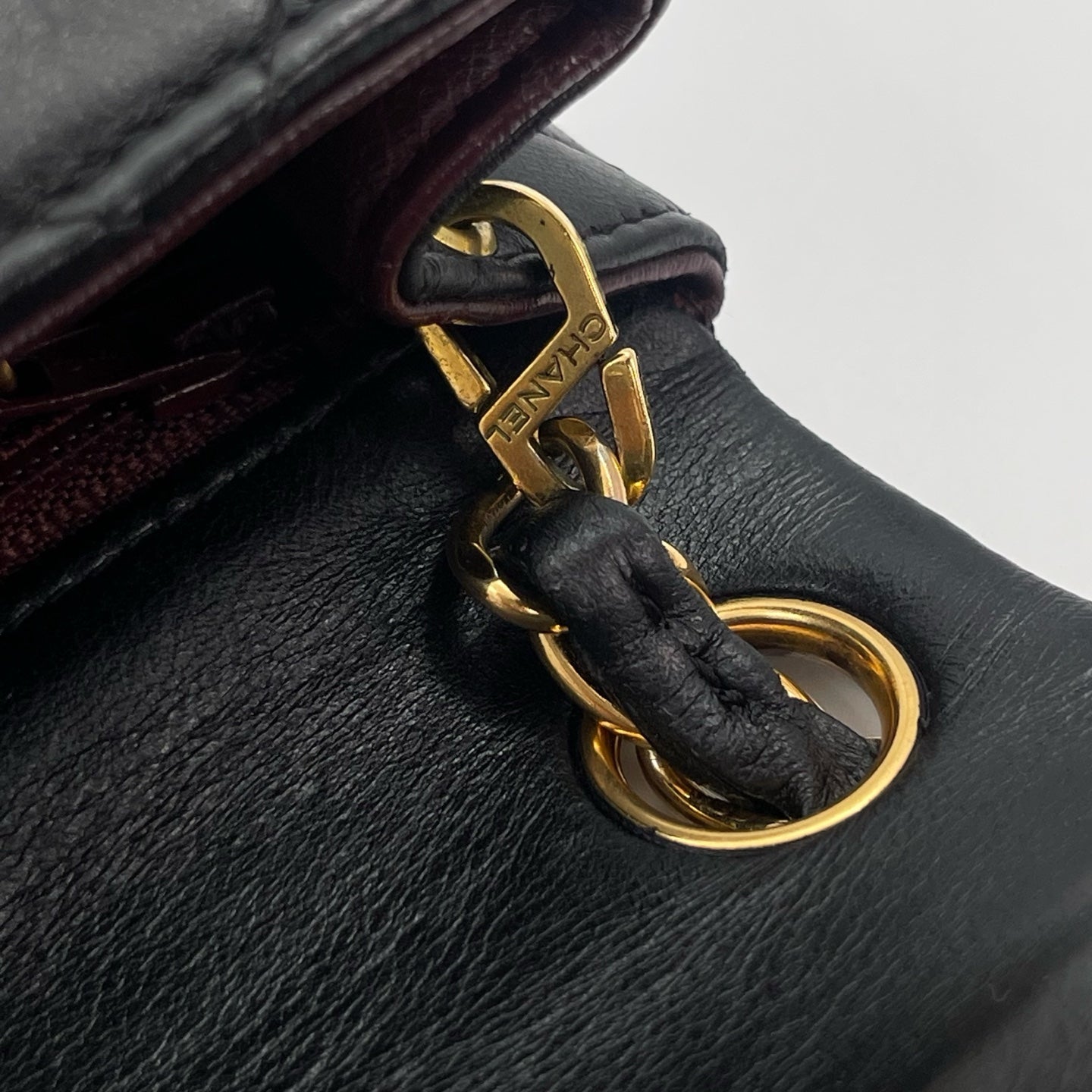 Chanel Square Mini Black Lambskin Classic Flap Bag [Used]