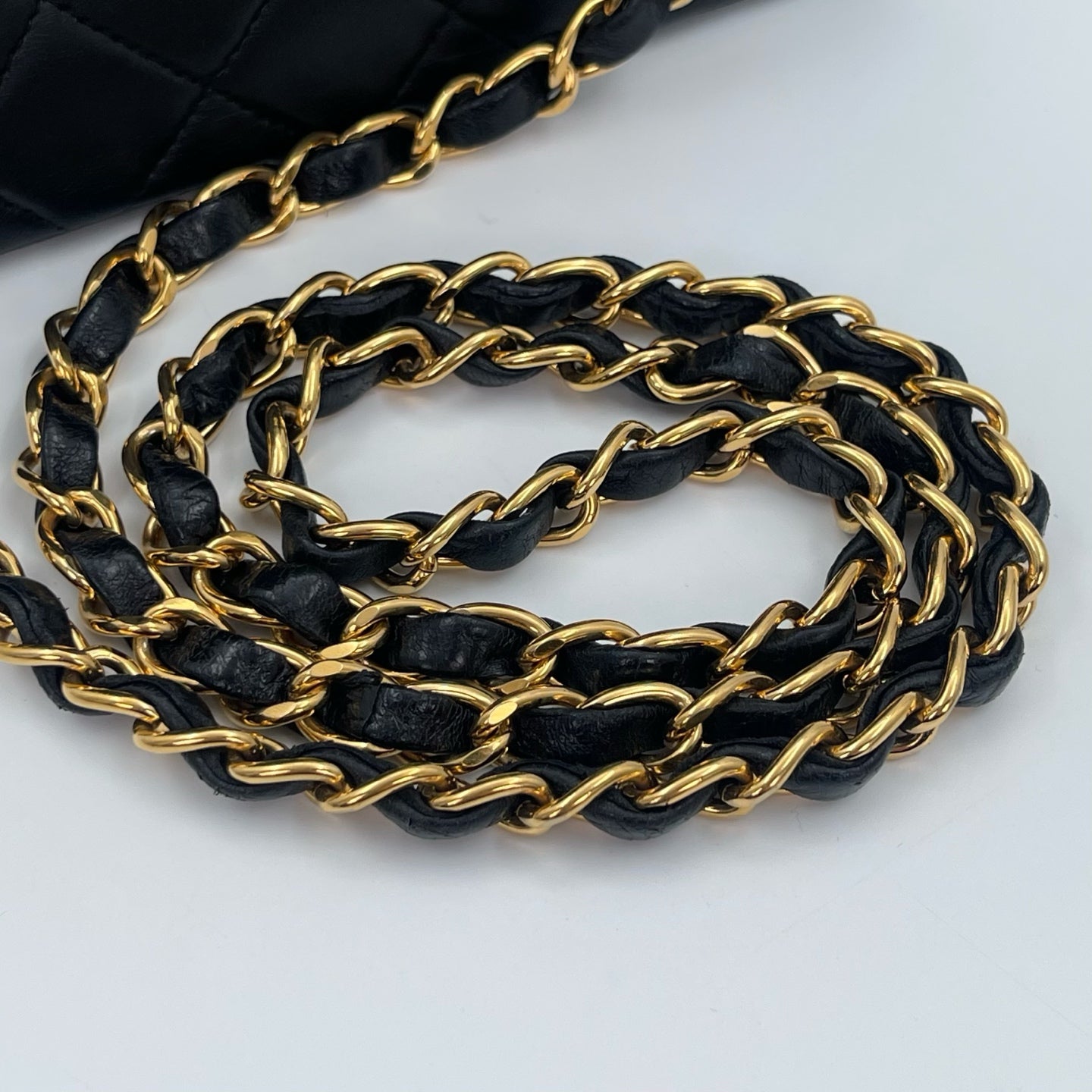 Chanel Square Mini Black Lambskin Classic Flap Bag [Used]