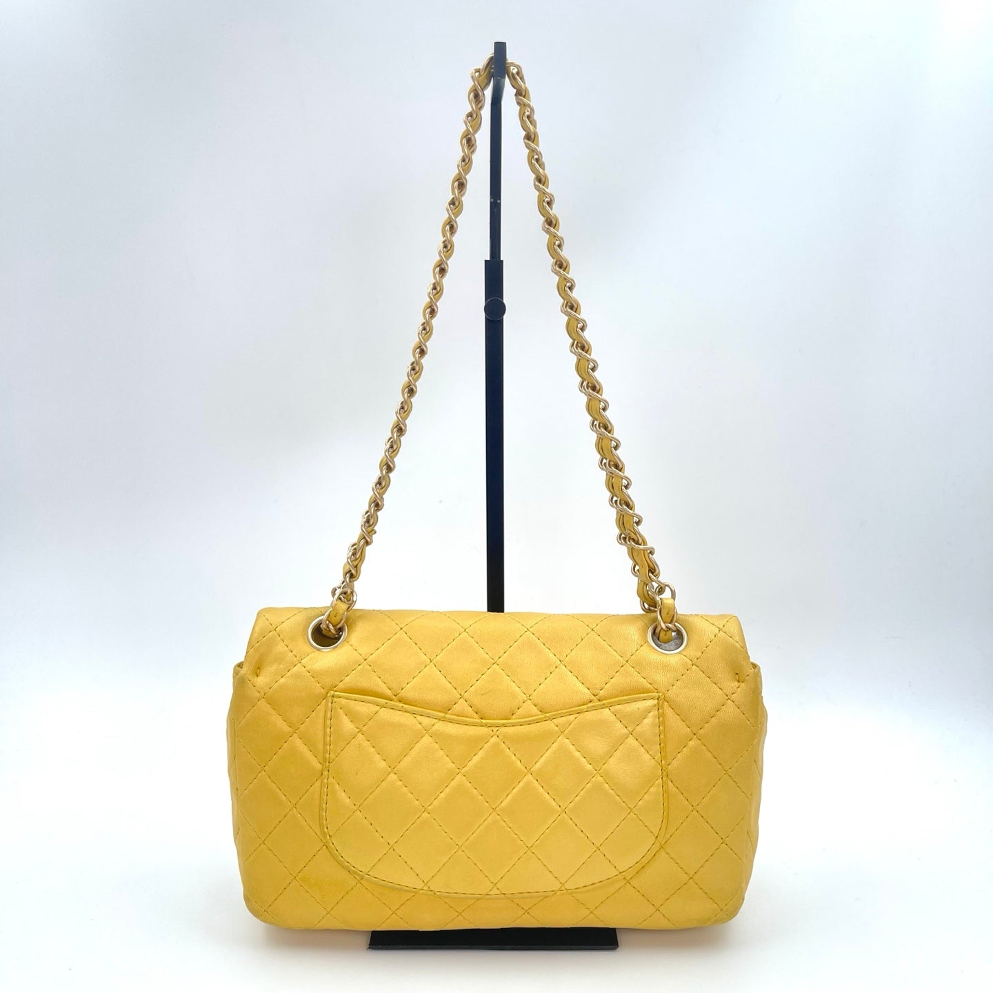 Chanel Pearl Gold Chain Lambskin Multicolor Glass CC Flap Shoulder Bag [Used]