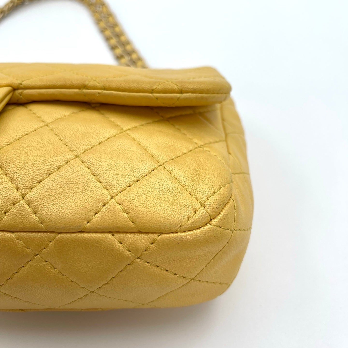 Chanel Pearl Gold Chain Lambskin Multicolor Glass CC Flap Shoulder Bag [Used]