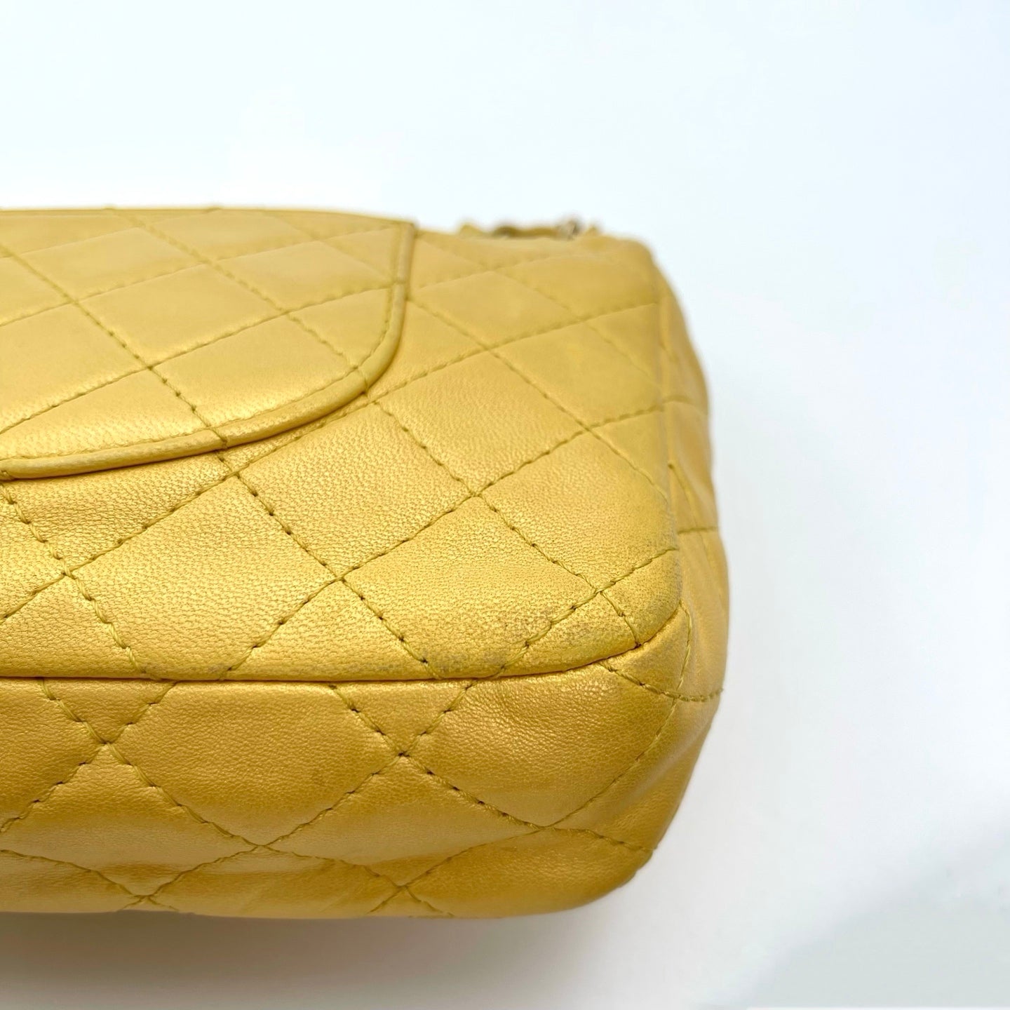 Chanel Pearl Gold Chain Lambskin Multicolor Glass CC Flap Shoulder Bag [Used]