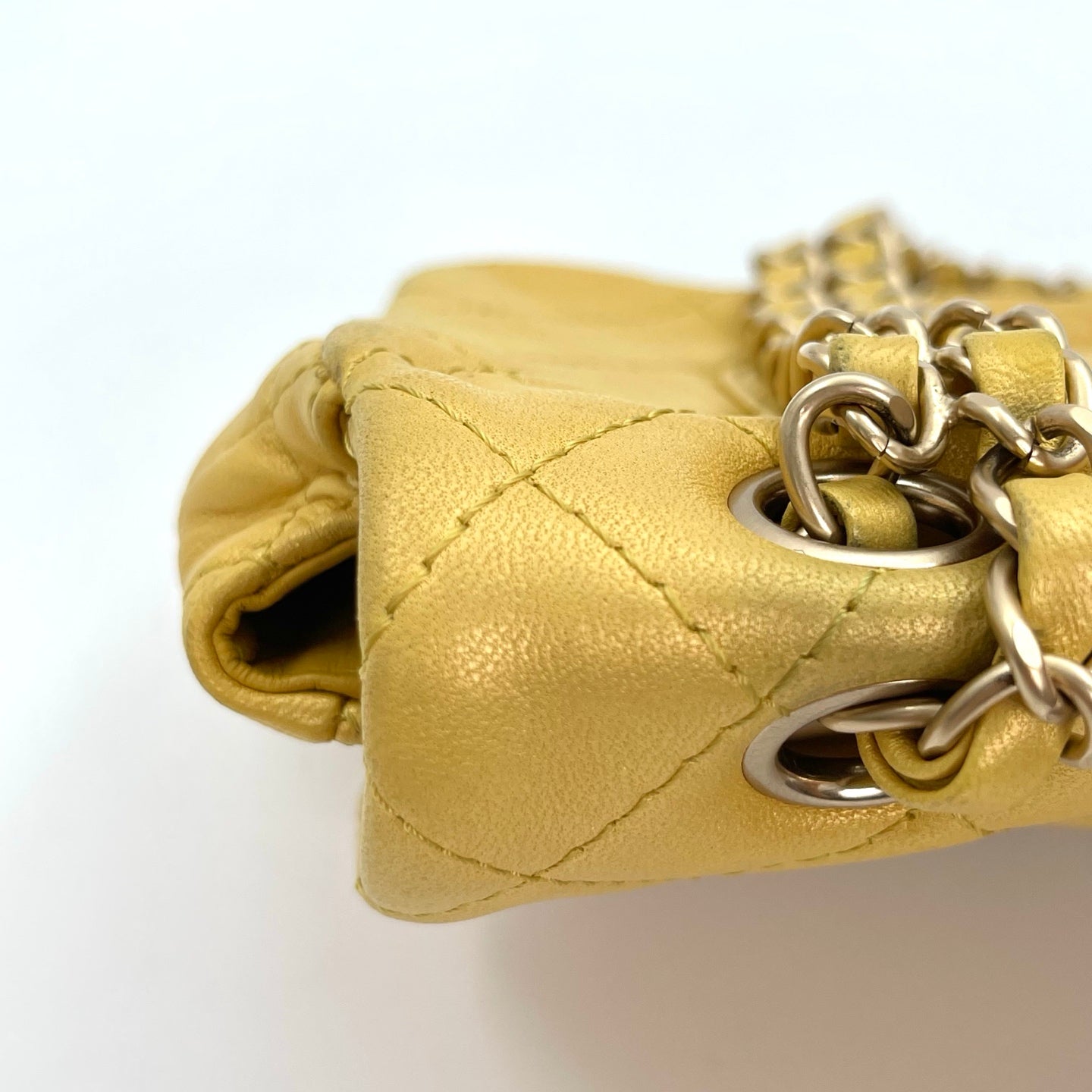 Chanel Pearl Gold Chain Lambskin Multicolor Glass CC Flap Shoulder Bag [Used]