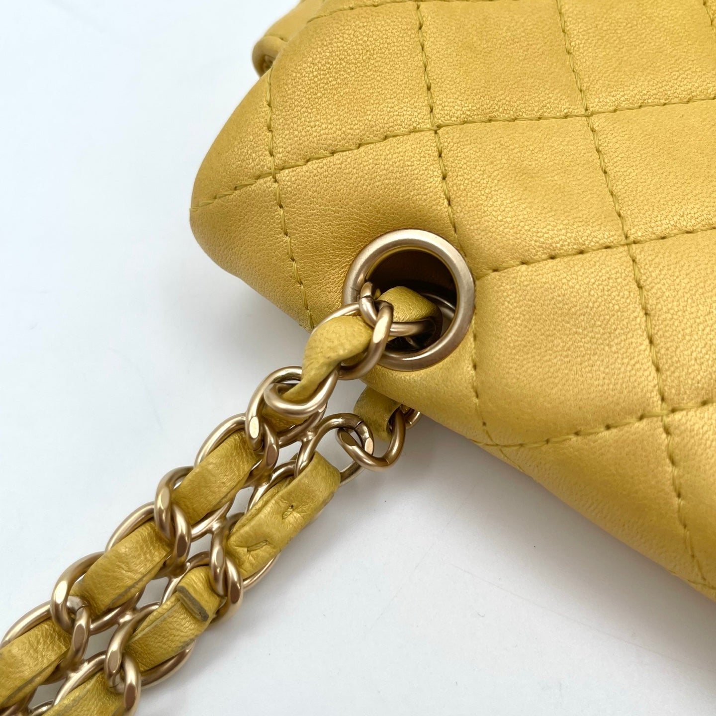 Chanel Pearl Gold Chain Lambskin Multicolor Glass CC Flap Shoulder Bag [Used]