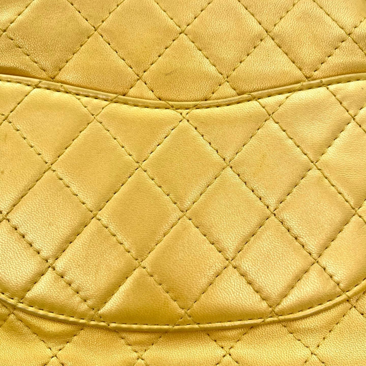 Chanel Pearl Gold Chain Lambskin Multicolor Glass CC Flap Shoulder Bag [Used]