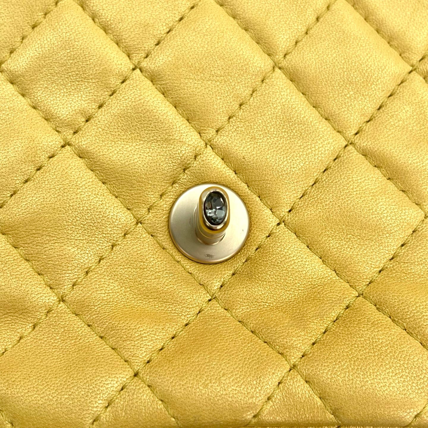 Chanel Pearl Gold Chain Lambskin Multicolor Glass CC Flap Shoulder Bag [Used]
