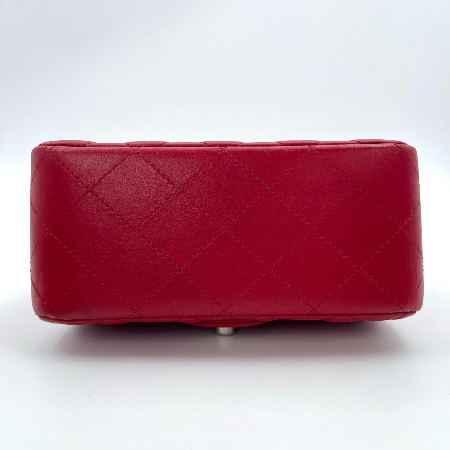 Chanel Classic Flap Mini Red Lambskin Silver Hardware [Used]