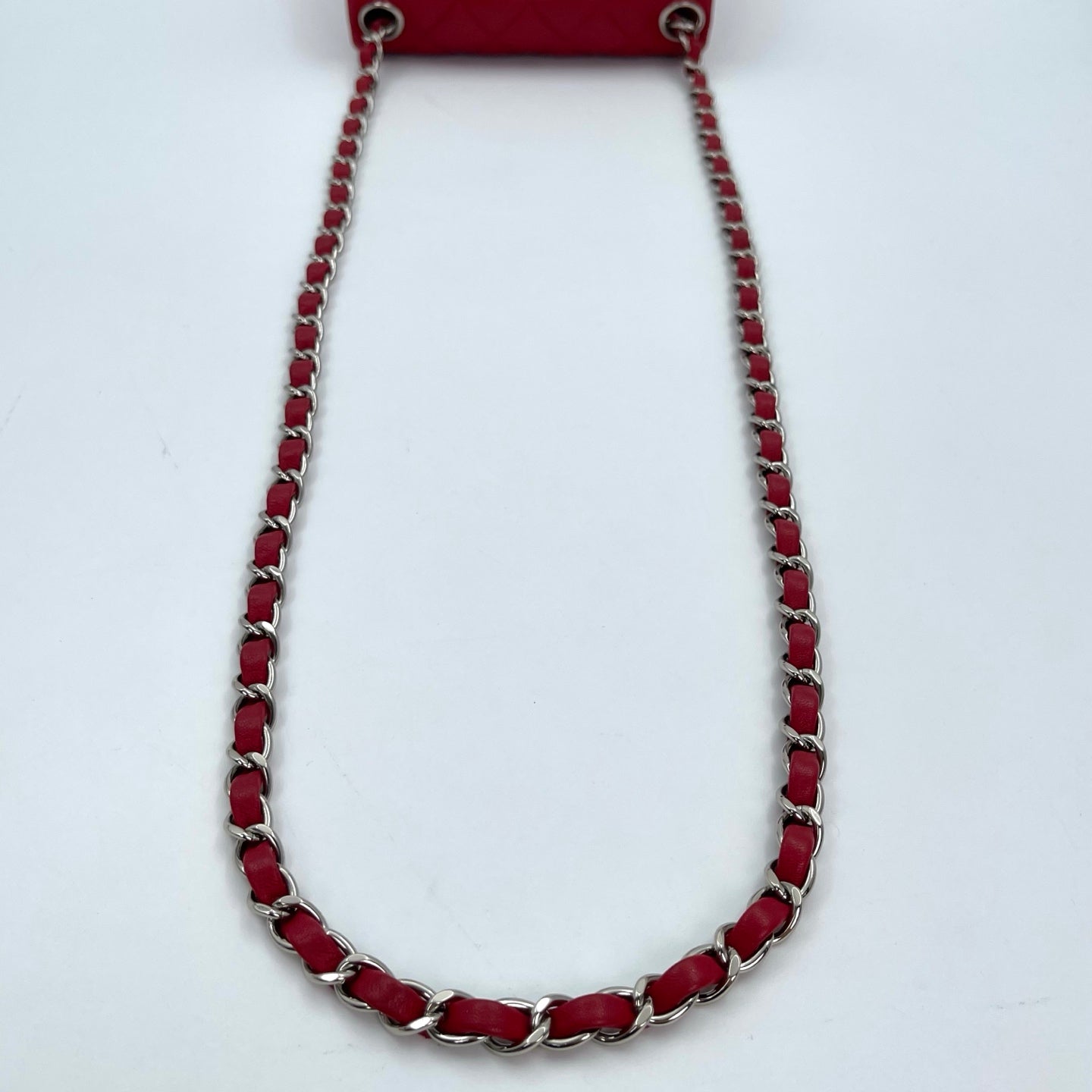 Chanel Classic Flap Mini Red Lambskin Silver Hardware [Used]