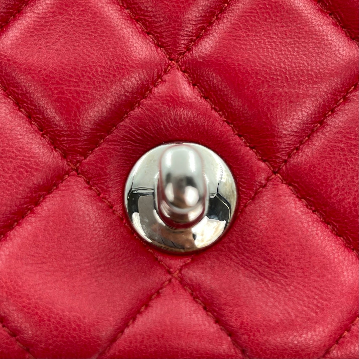 Chanel Classic Flap Mini Red Lambskin Silver Hardware [Used]