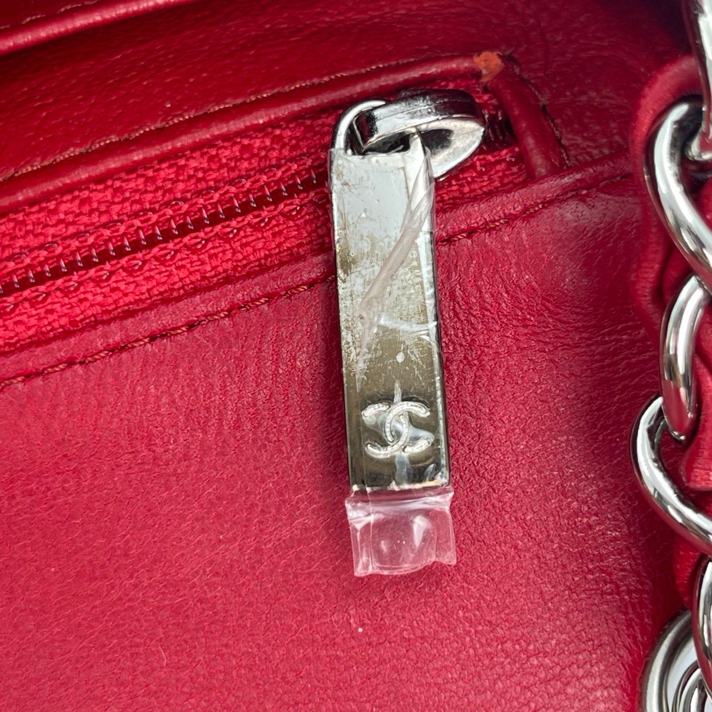 Chanel Classic Flap Mini Red Lambskin Silver Hardware [Used]