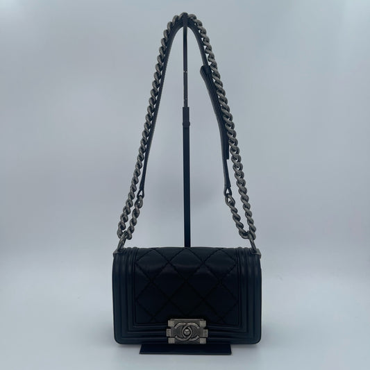 Chanel Leboy mini Black Lambskin Quilted Silver Hardware [Used]