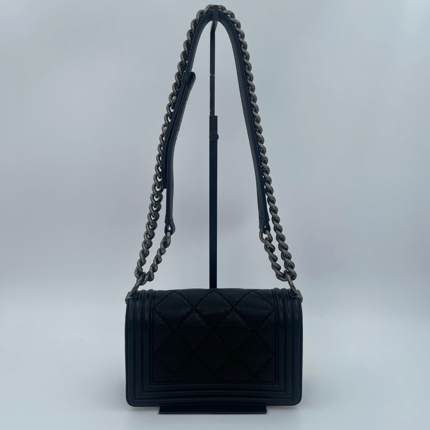 Chanel Leboy mini Black Lambskin Quilted Silver Hardware [Used]