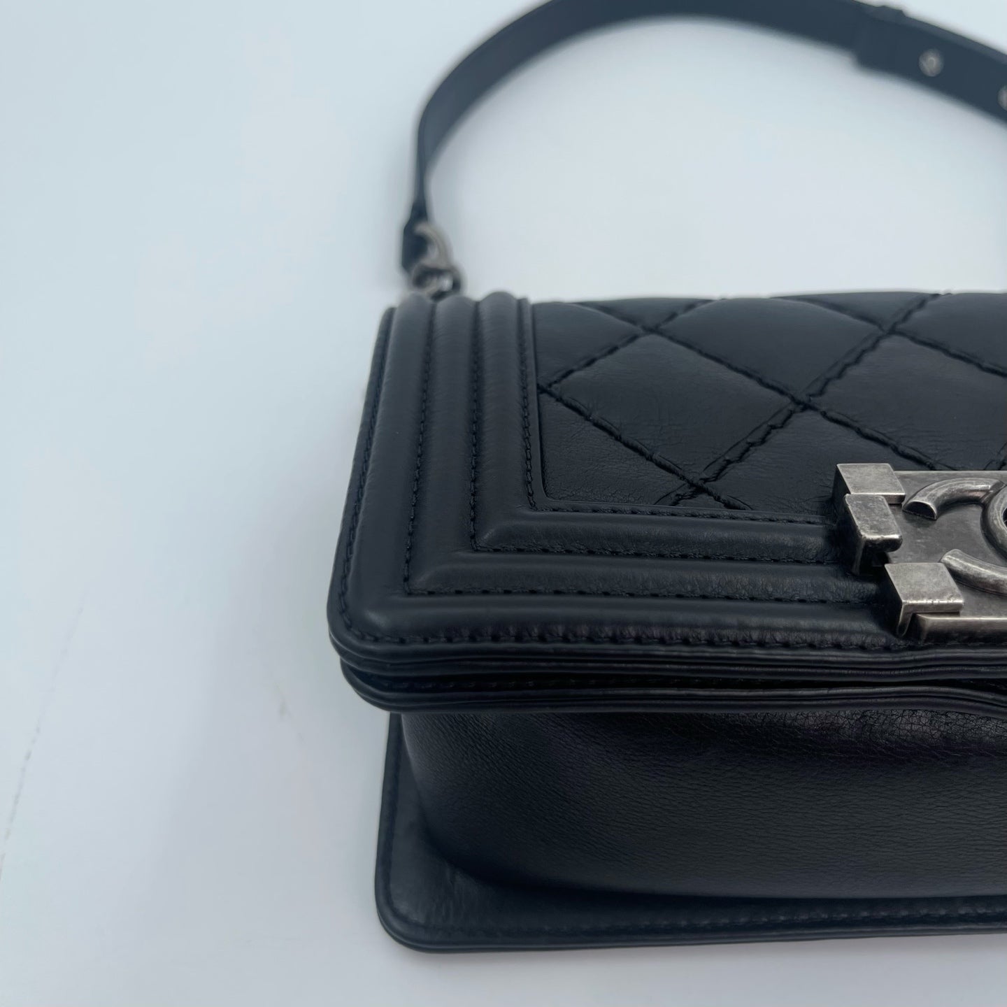 Chanel Leboy mini Black Lambskin Quilted Silver Hardware [Used]