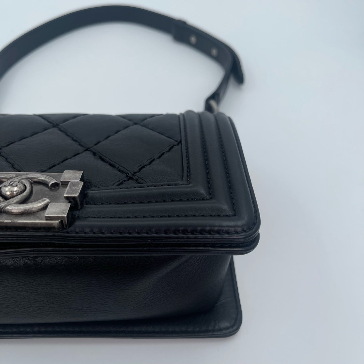 Chanel Leboy mini Black Lambskin Quilted Silver Hardware [Used]