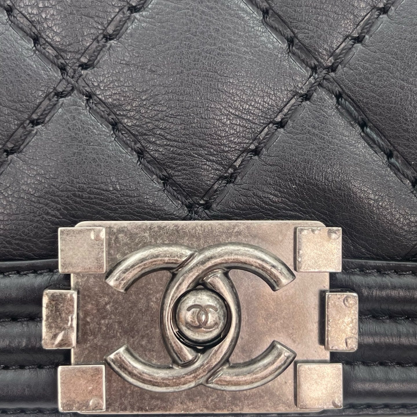 Chanel Leboy mini Black Lambskin Quilted Silver Hardware [Used]