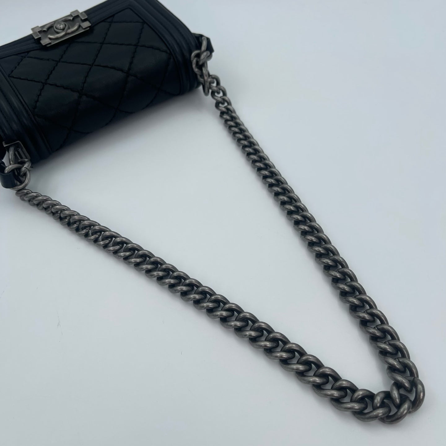 Chanel Leboy mini Black Lambskin Quilted Silver Hardware [Used]