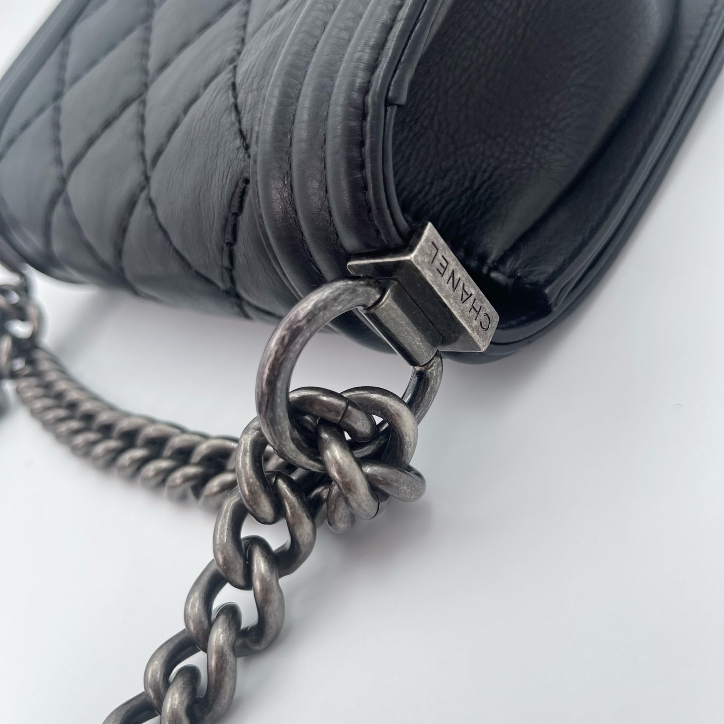 Chanel Leboy mini Black Lambskin Quilted Silver Hardware [Used]