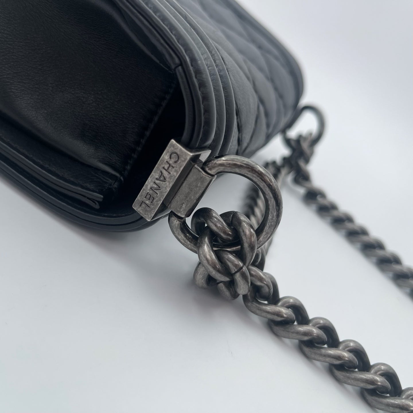 Chanel Leboy mini Black Lambskin Quilted Silver Hardware [Used]