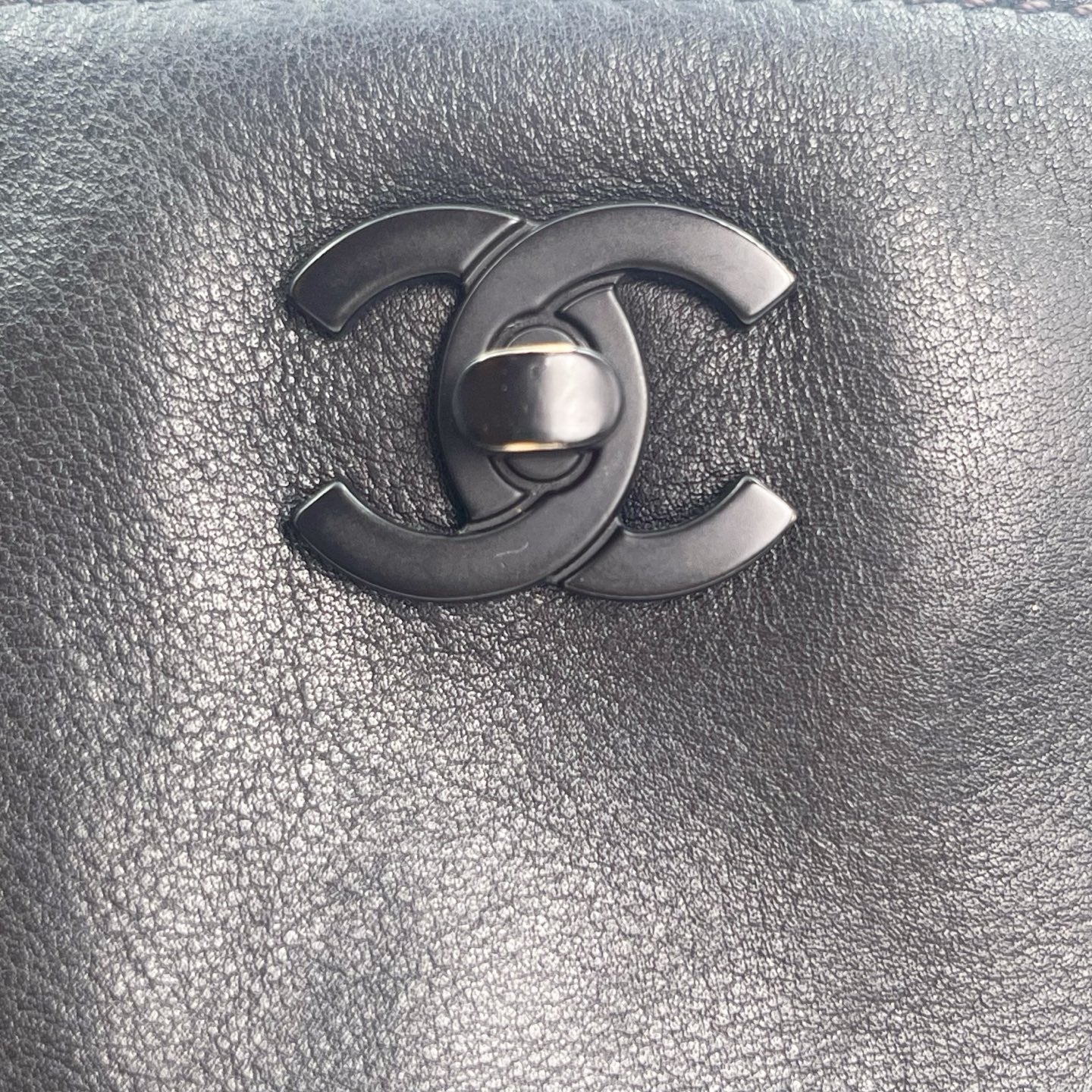 Chanel So Black Lambskin Tote Shoulder Crossbody Bag [Used]