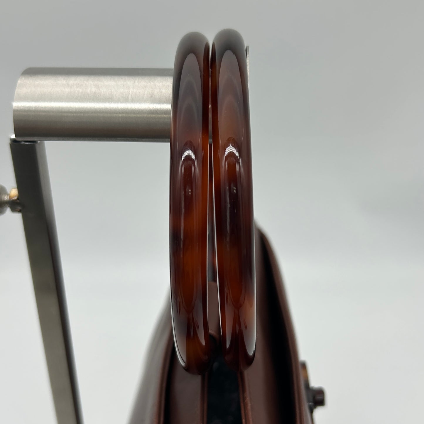 Chanel Vintage Brown Lambskin Tortoiseshell Ring Handle Tote Bag [Used]