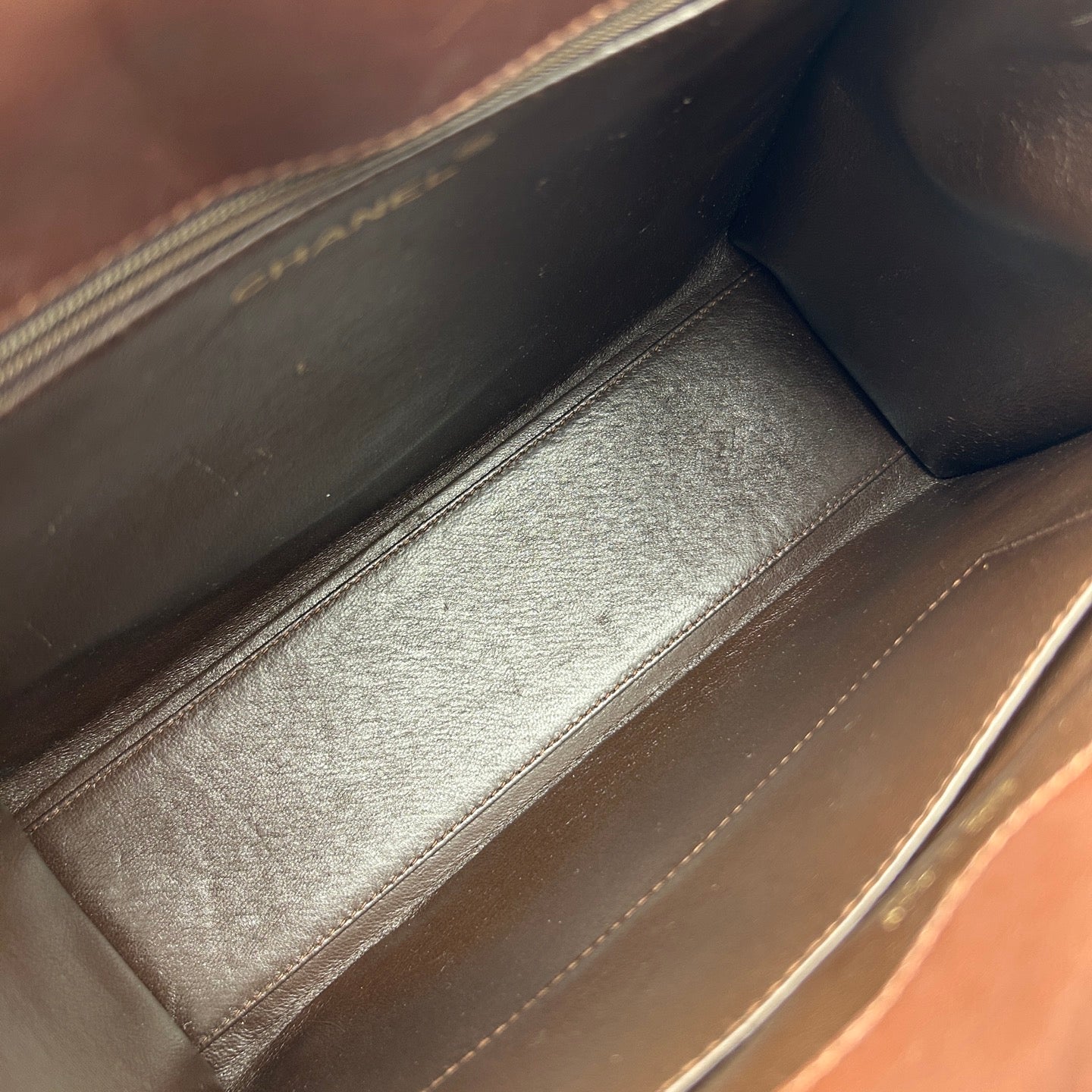 Chanel Vintage Brown Lambskin Tortoiseshell Ring Handle Tote Bag [Used]