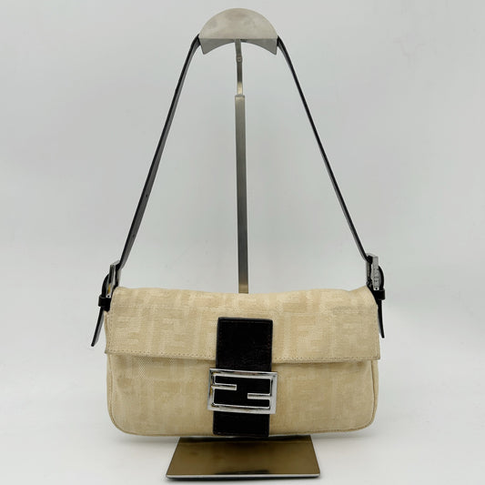 Fendi FF Monogram Ivory Canvas Shoulder Bag [Used]