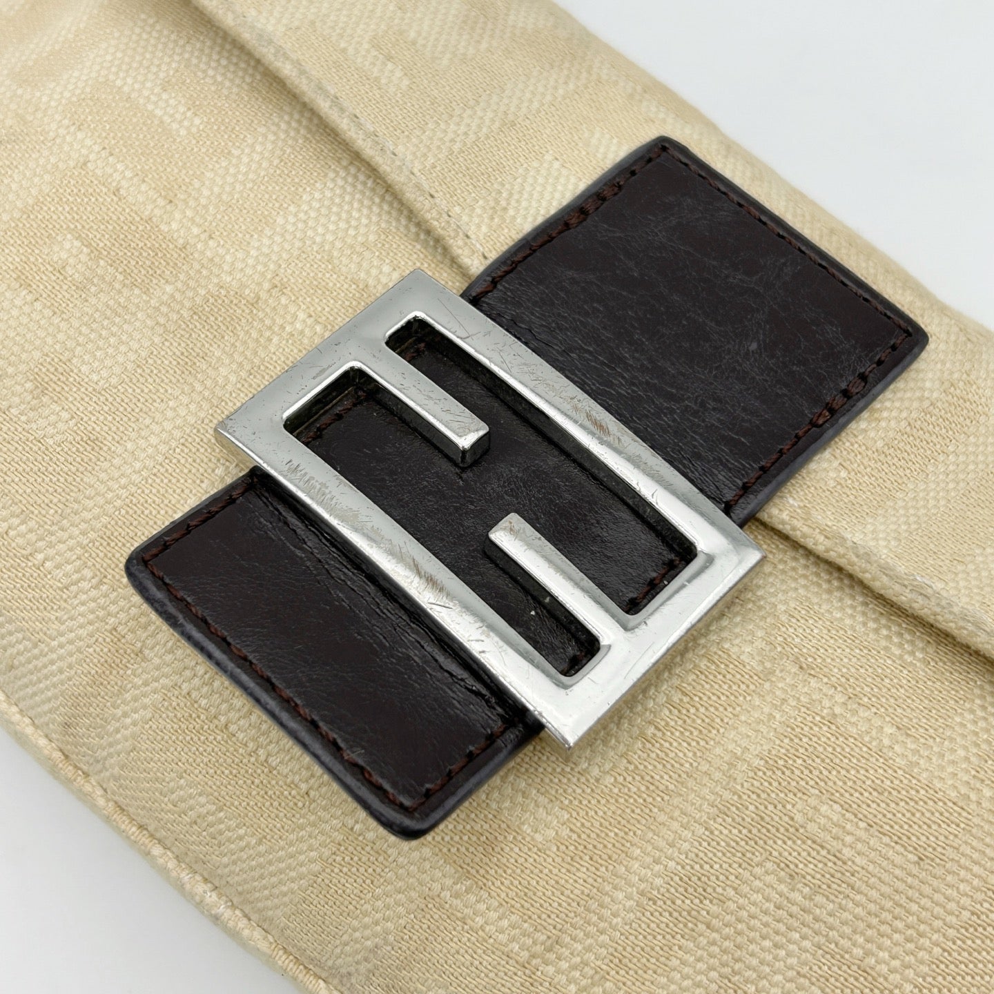 Fendi FF Monogram Ivory Canvas Shoulder Bag [Used]