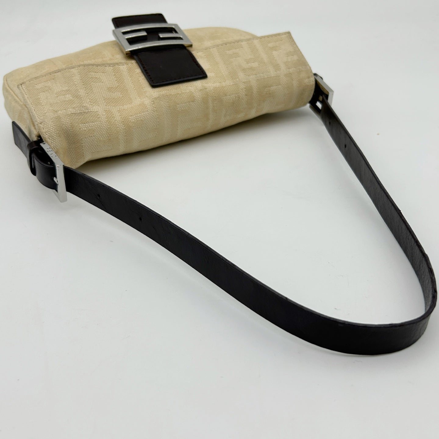 Fendi FF Monogram Ivory Canvas Shoulder Bag [Used]