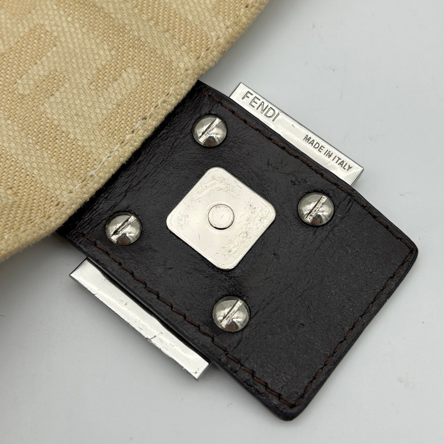 Fendi FF Monogram Ivory Canvas Shoulder Bag [Used]