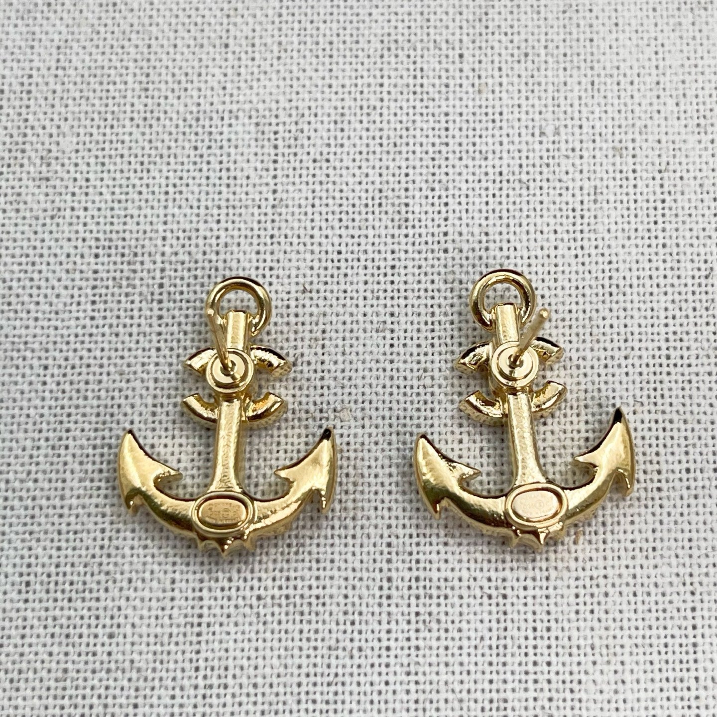 Chanel Gold Rhinestone Anchor CC Earrings [Used]
