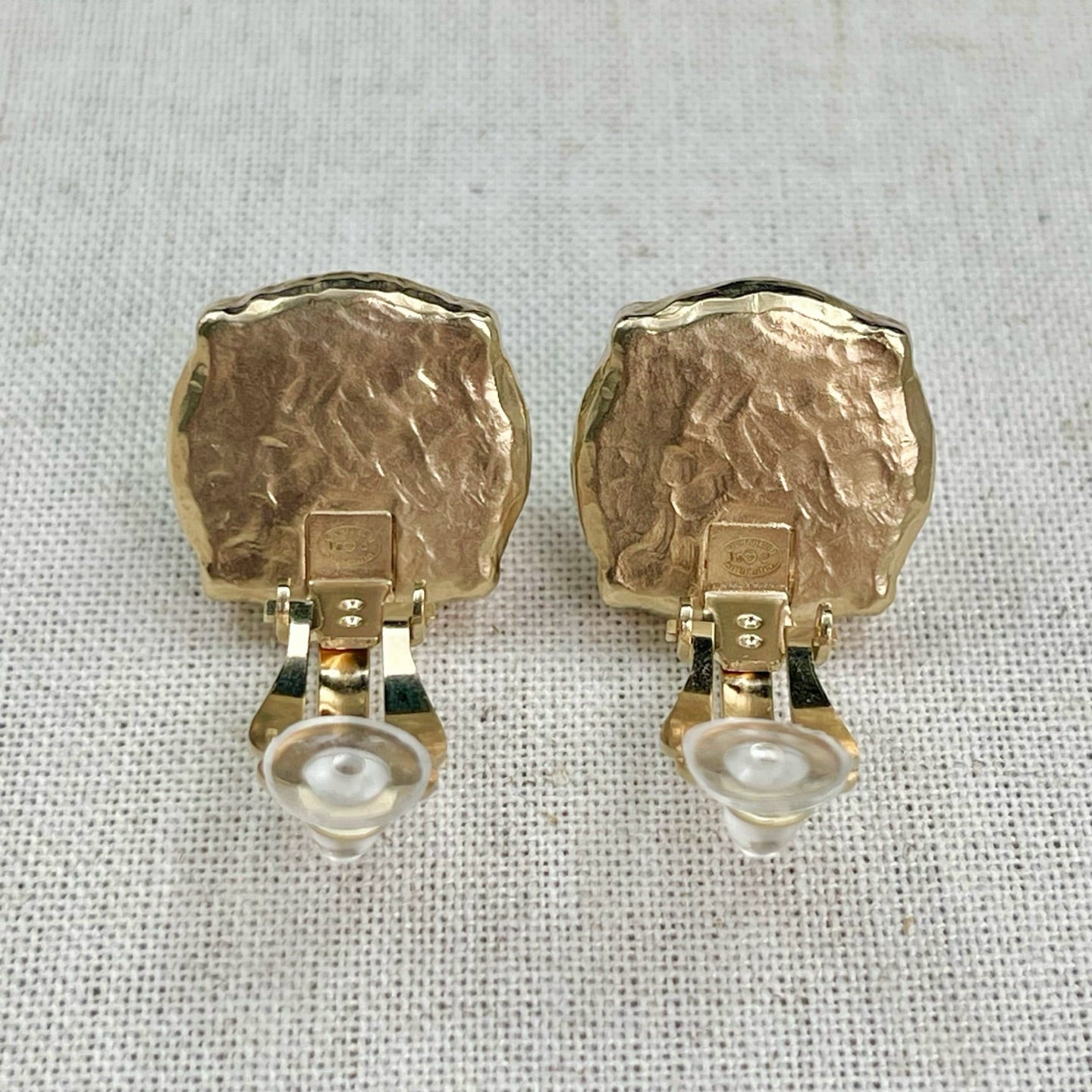 Chanel Light Gold CC Faux Pearl Button Clip-On Earrings [Used]