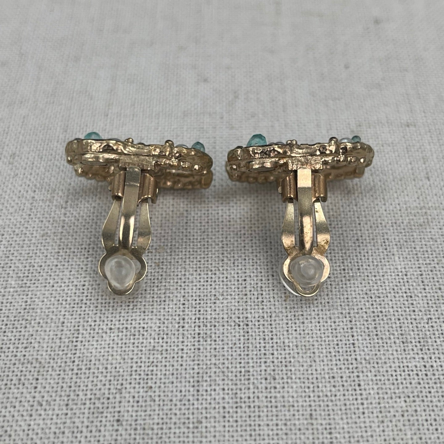 Chanel Light Gold Mixed Stone & Pearl CC Clip-On Earrings [Used]