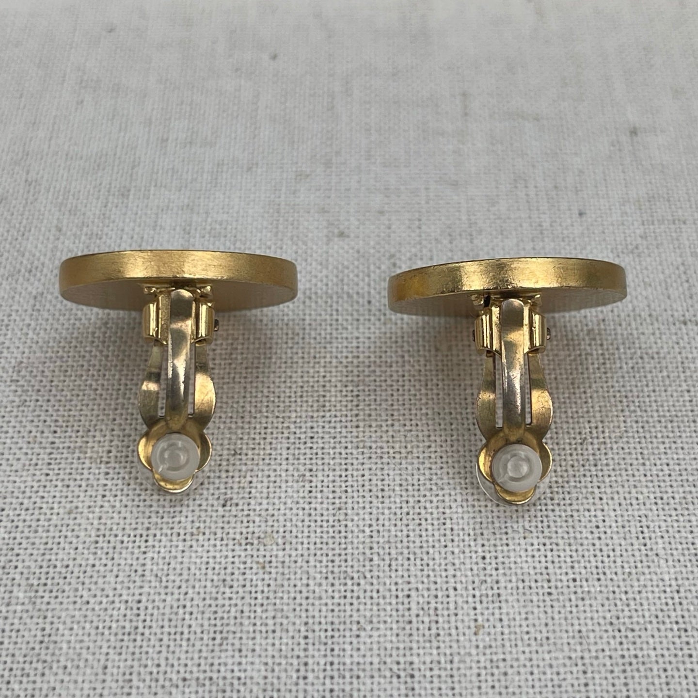 Chanel Black Gold CC Button Clip-On Earrings [Used]