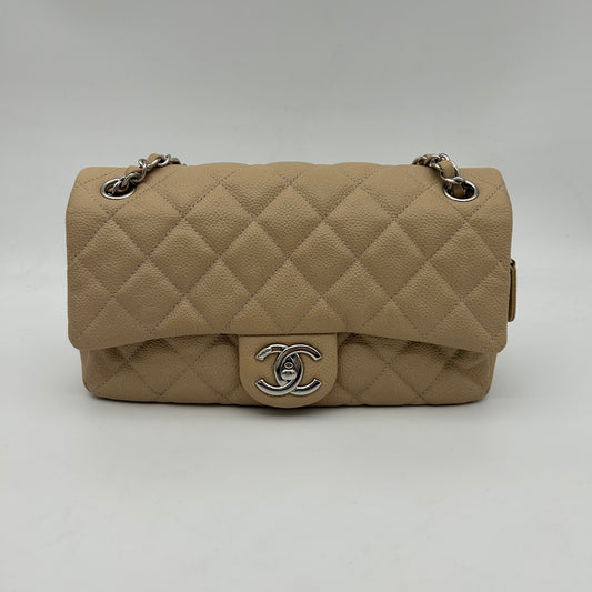 Chanel Beige Rectangular Caviar Classic Flap Bag [Used]