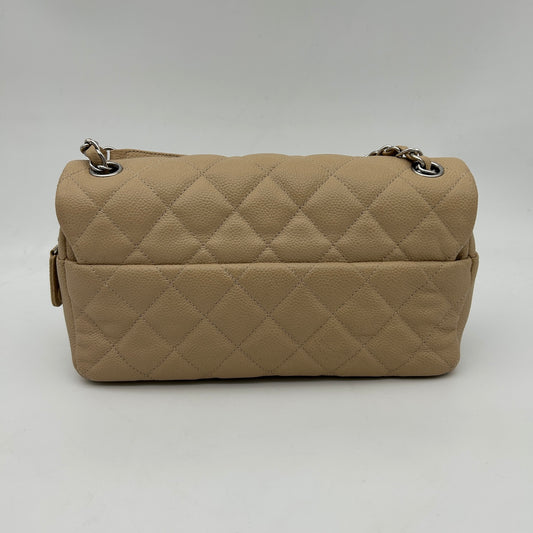 Chanel Beige Rectangular Caviar Classic Flap Bag [Used]